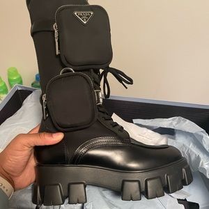 Prada monolith boots size 10. Brand new from Saks fifth. Paid $2254 after taxes